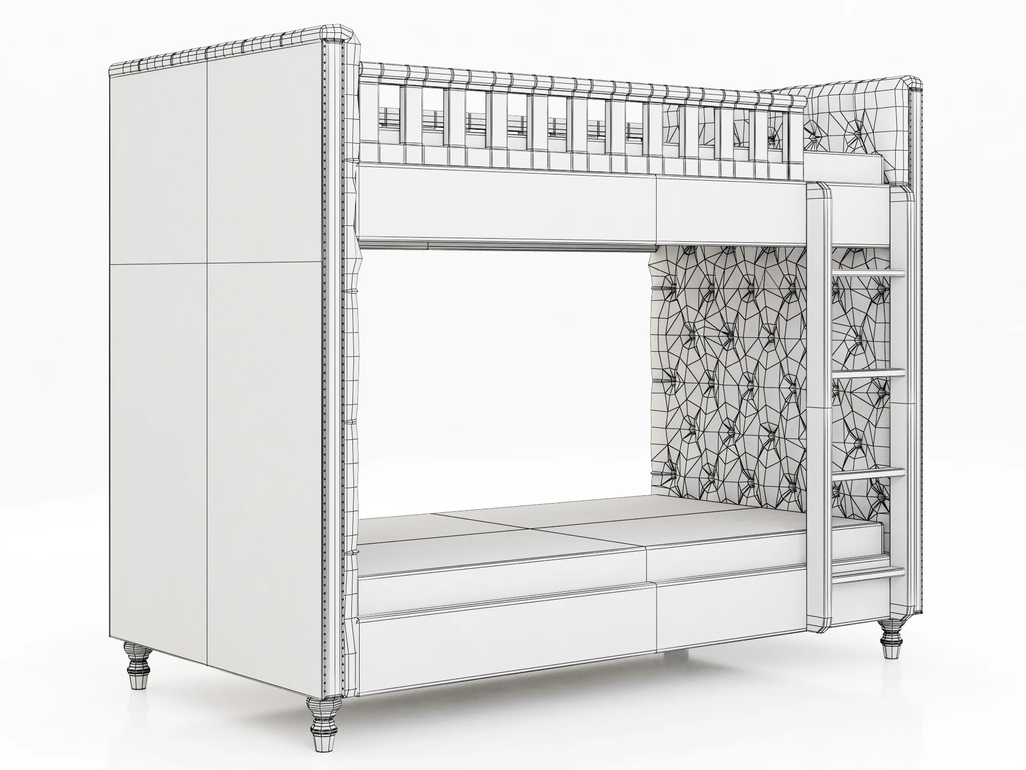 Restoration Hardware Chesterfield Leather Bunk Bed — 3D model preview 7