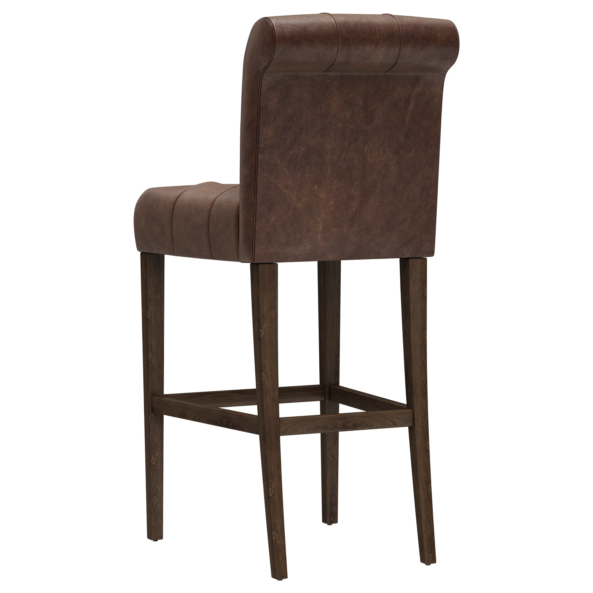 Restoration Hardware Bennett Roll Back Leather Stool — 3D model preview 5