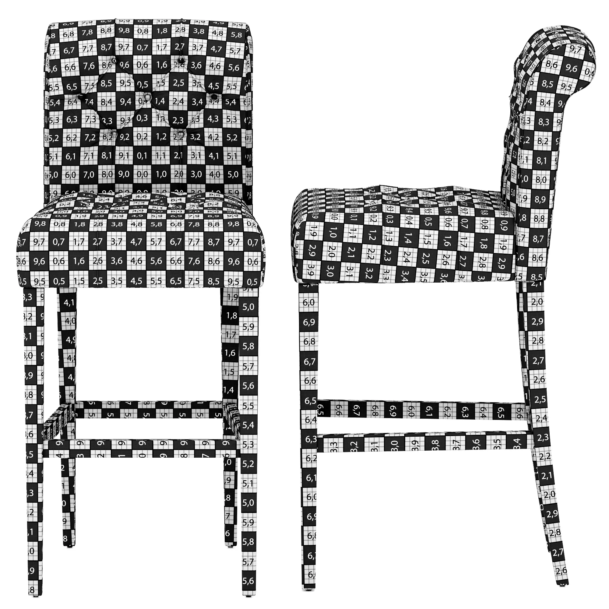 Restoration Hardware Bennett Roll Back Leather Stool — 3D model preview 10
