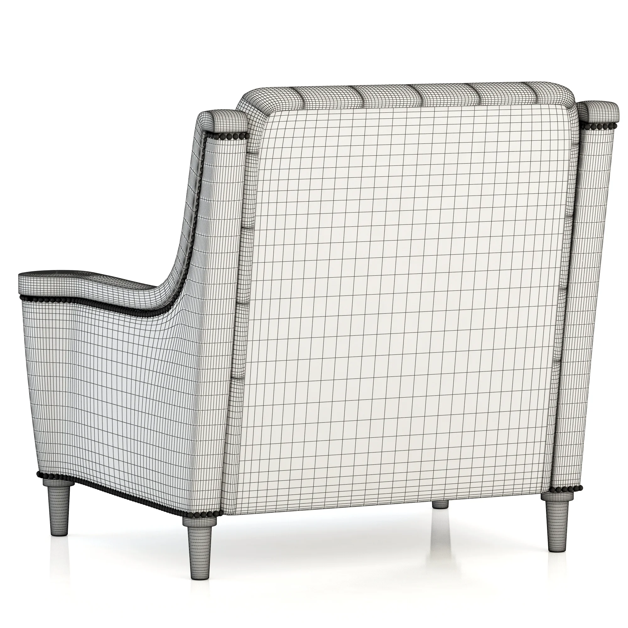 Francesco Molon ARMCHAIR WITH CARVING P521 — 3D model preview 7