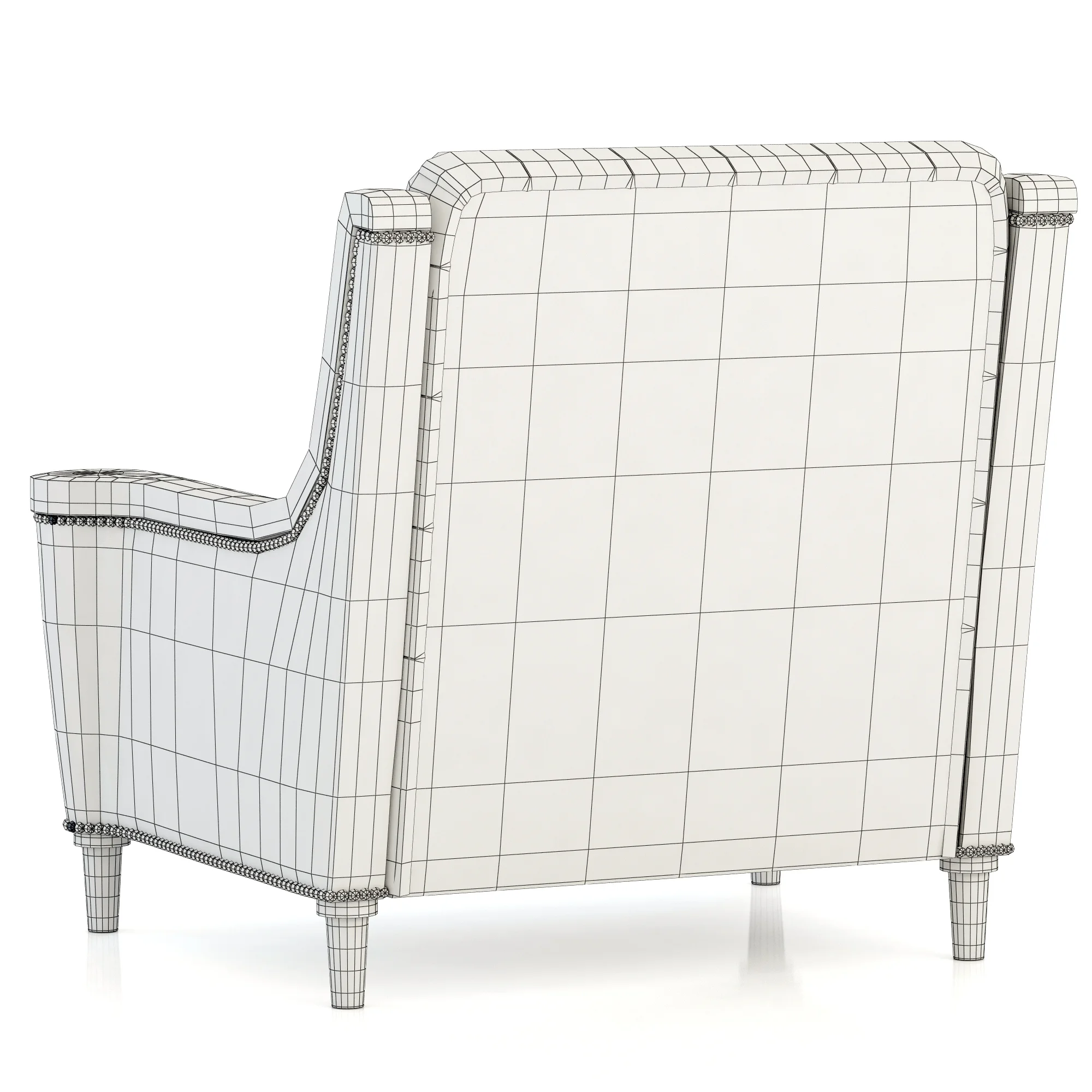 Francesco Molon ARMCHAIR WITH CARVING P521 — 3D model preview 8
