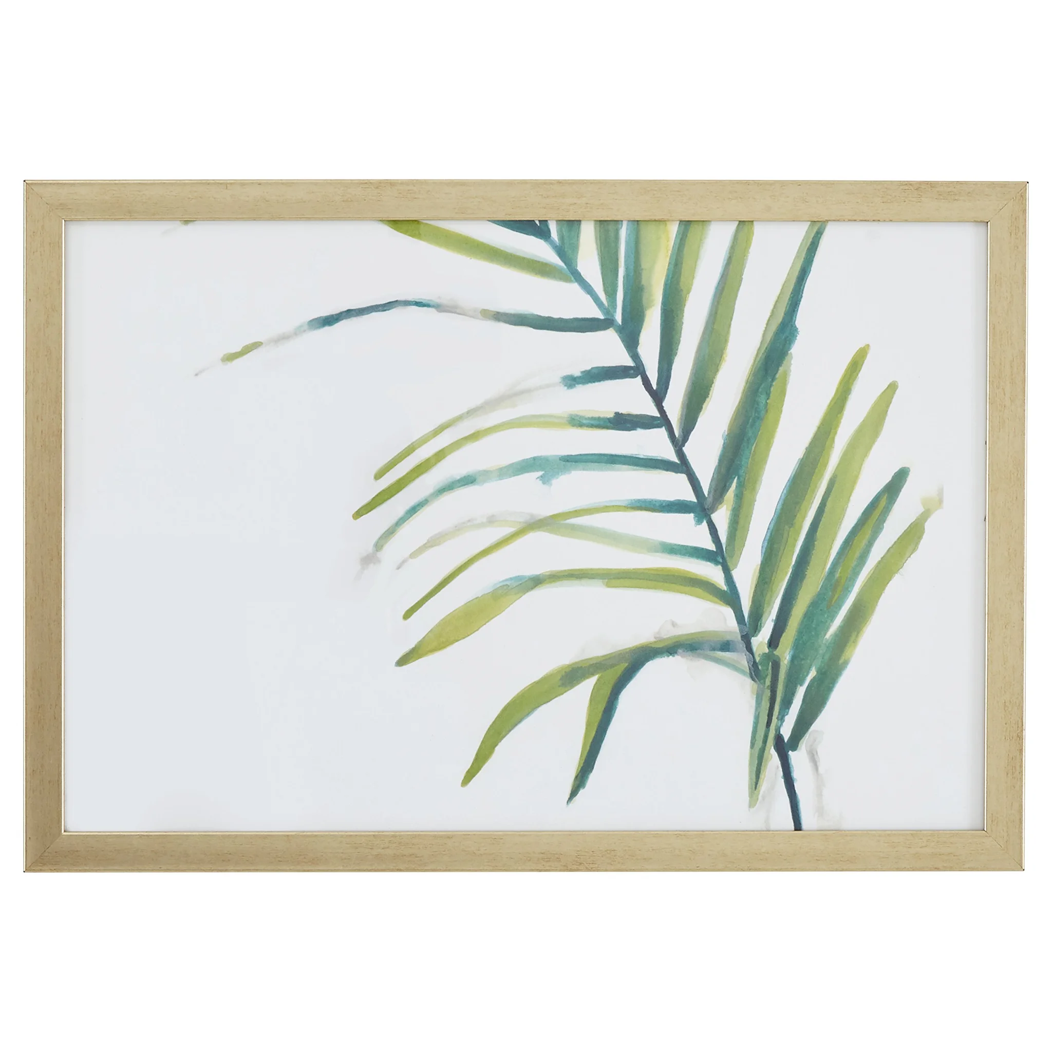 Framed Watercolor Palm Frond Wall Art Print
