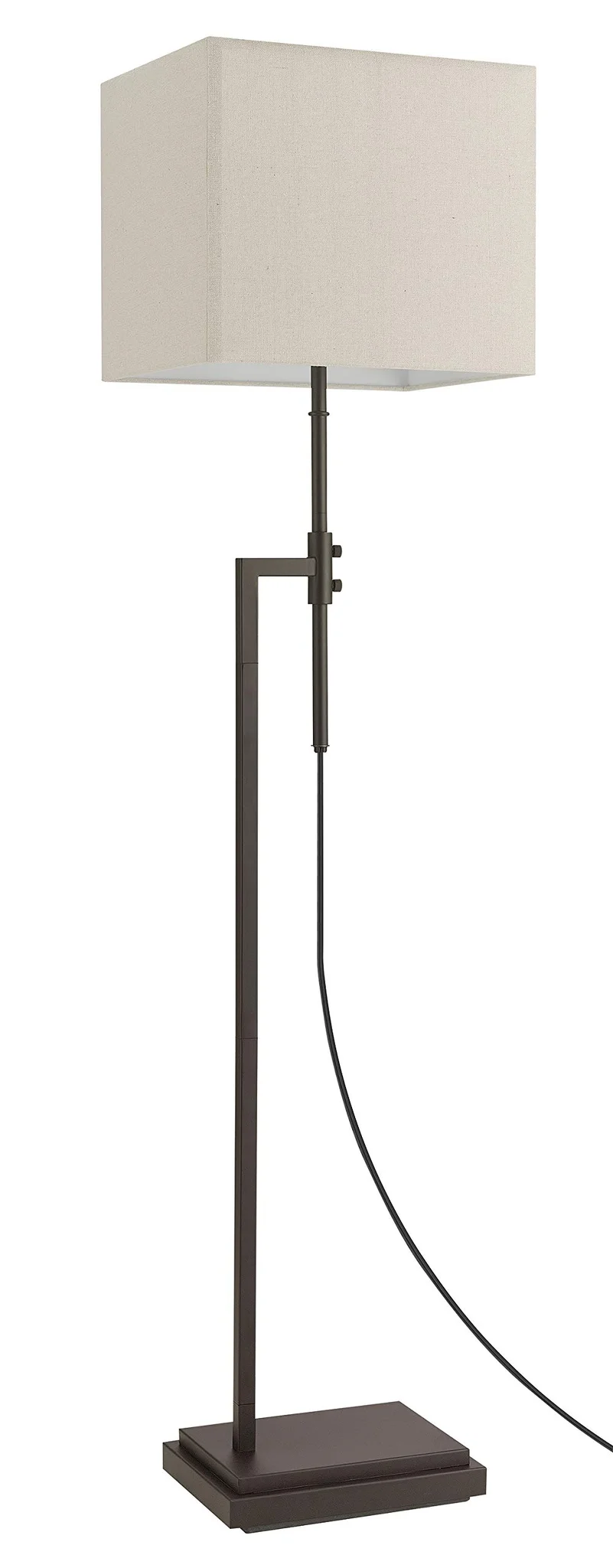 Adjustable Height Contemporary Floor Lamp with Linen Shade