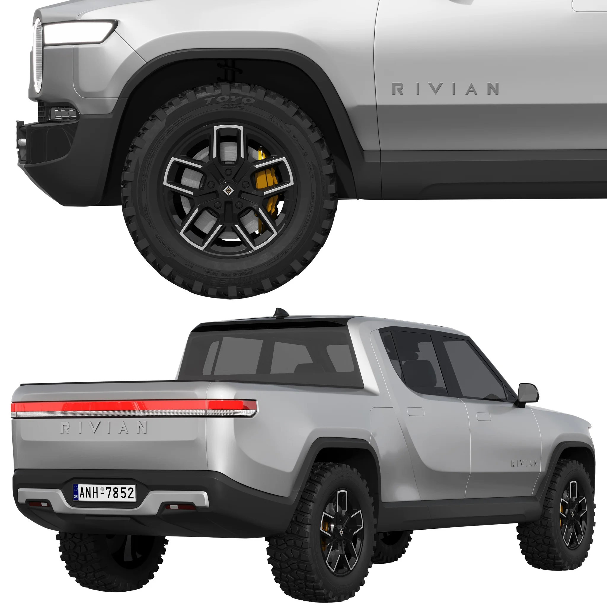 Rivian R1T, 3D model preview 2