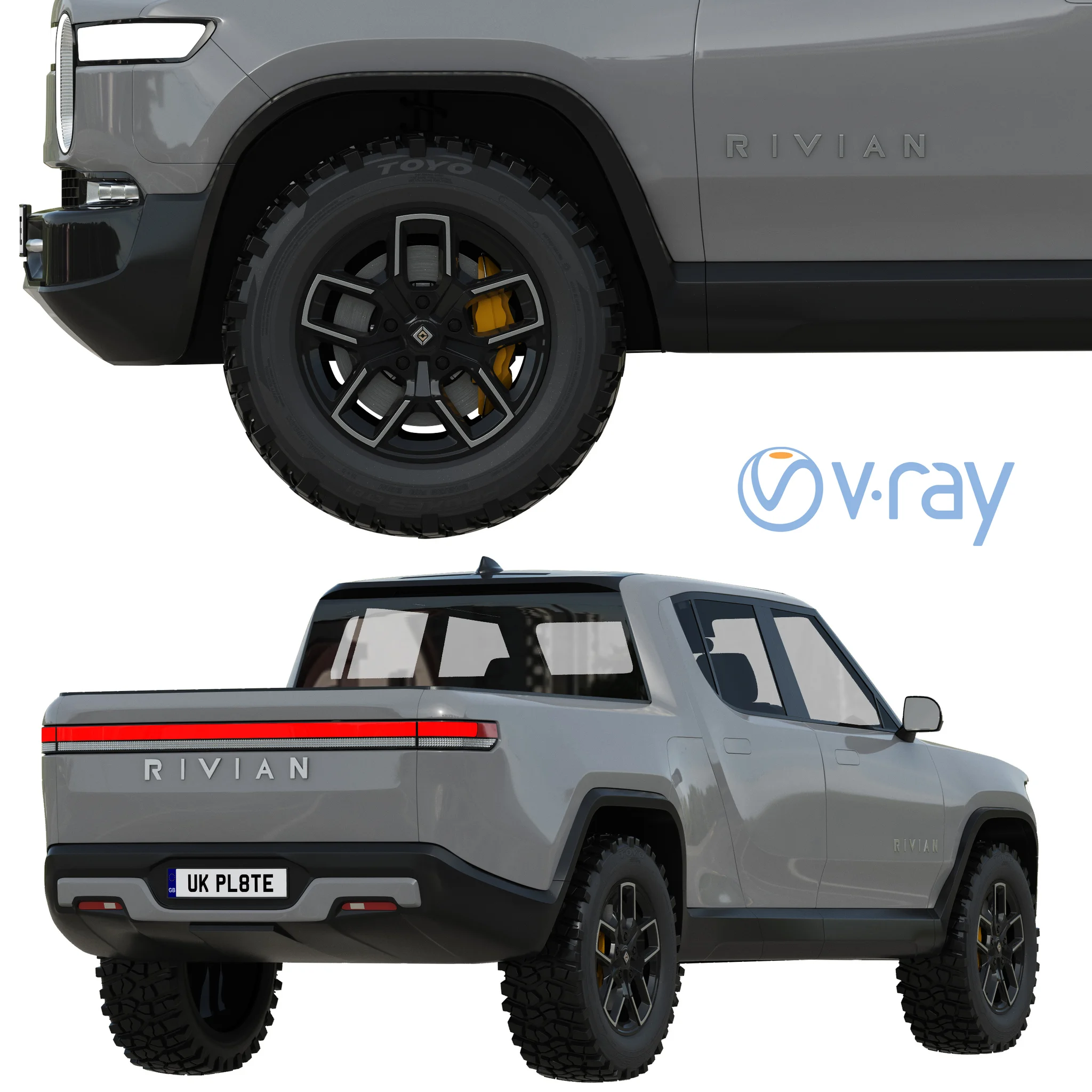 Rivian R1T, 3D model preview 4