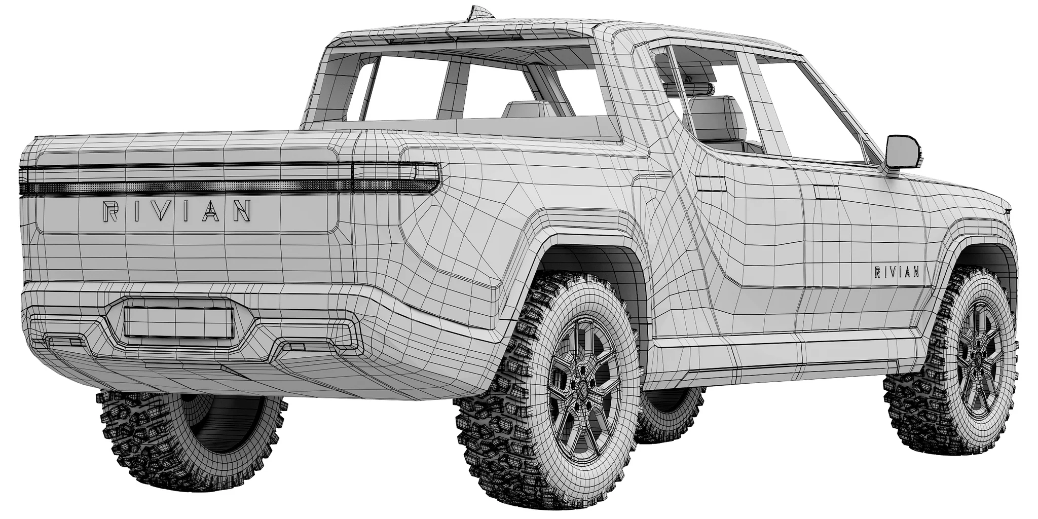Rivian R1T, 3D model preview 8