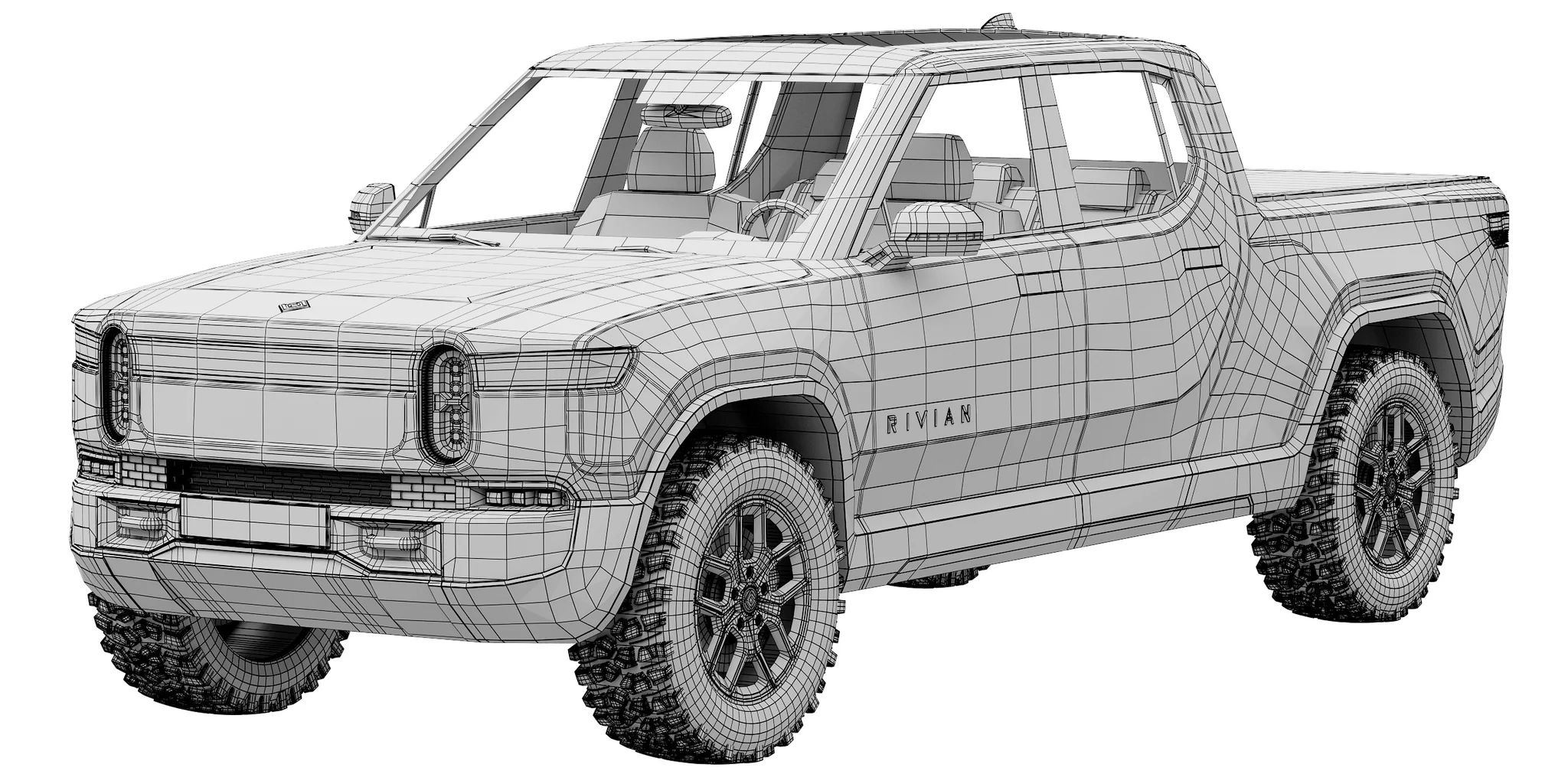 Rivian R1T, 3D model preview 12