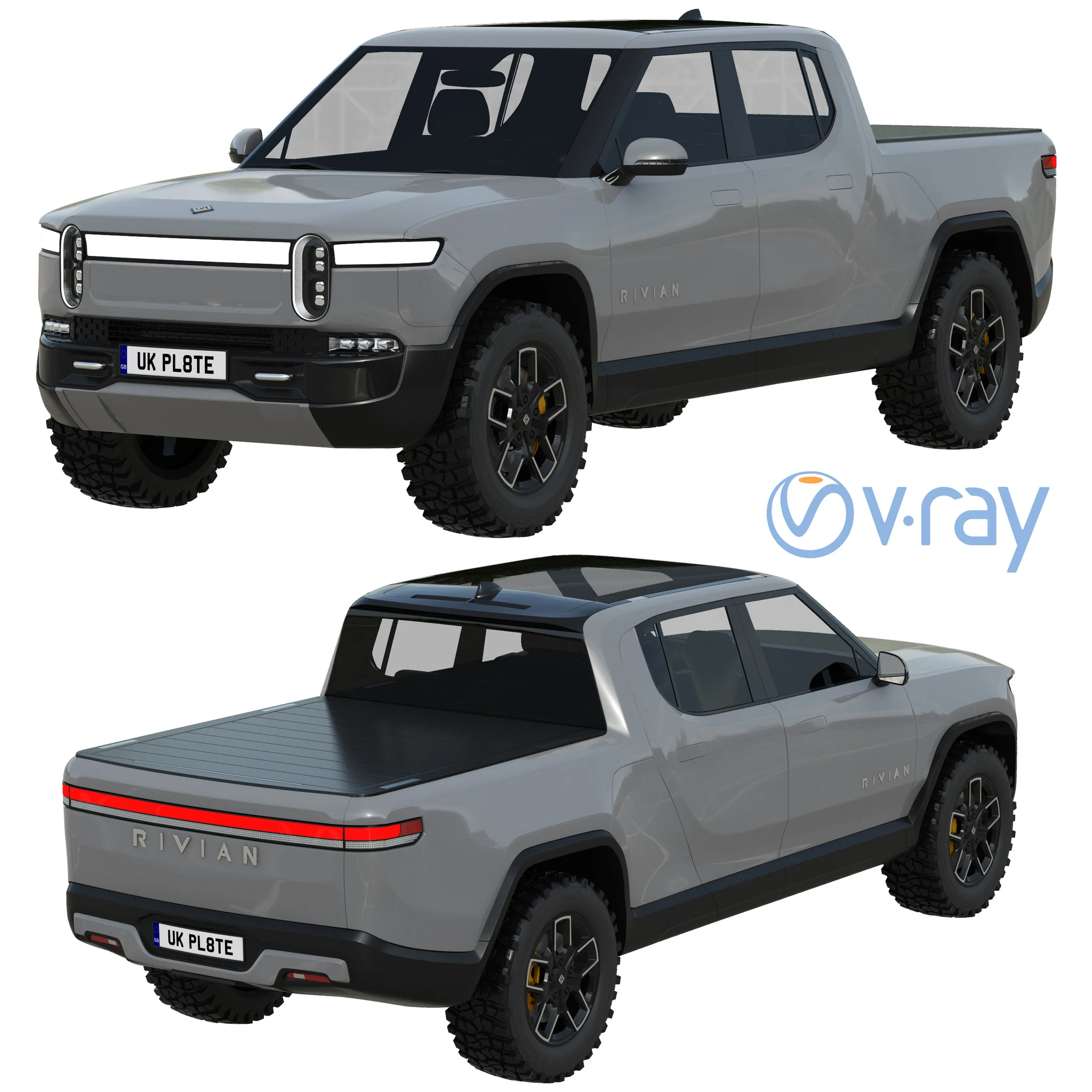 Rivian R1T, 3D model preview 14