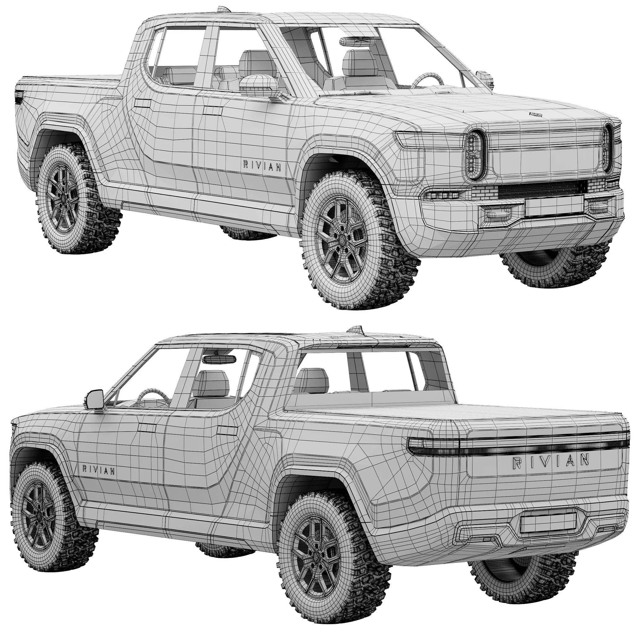 Rivian R1T, 3D model preview 18