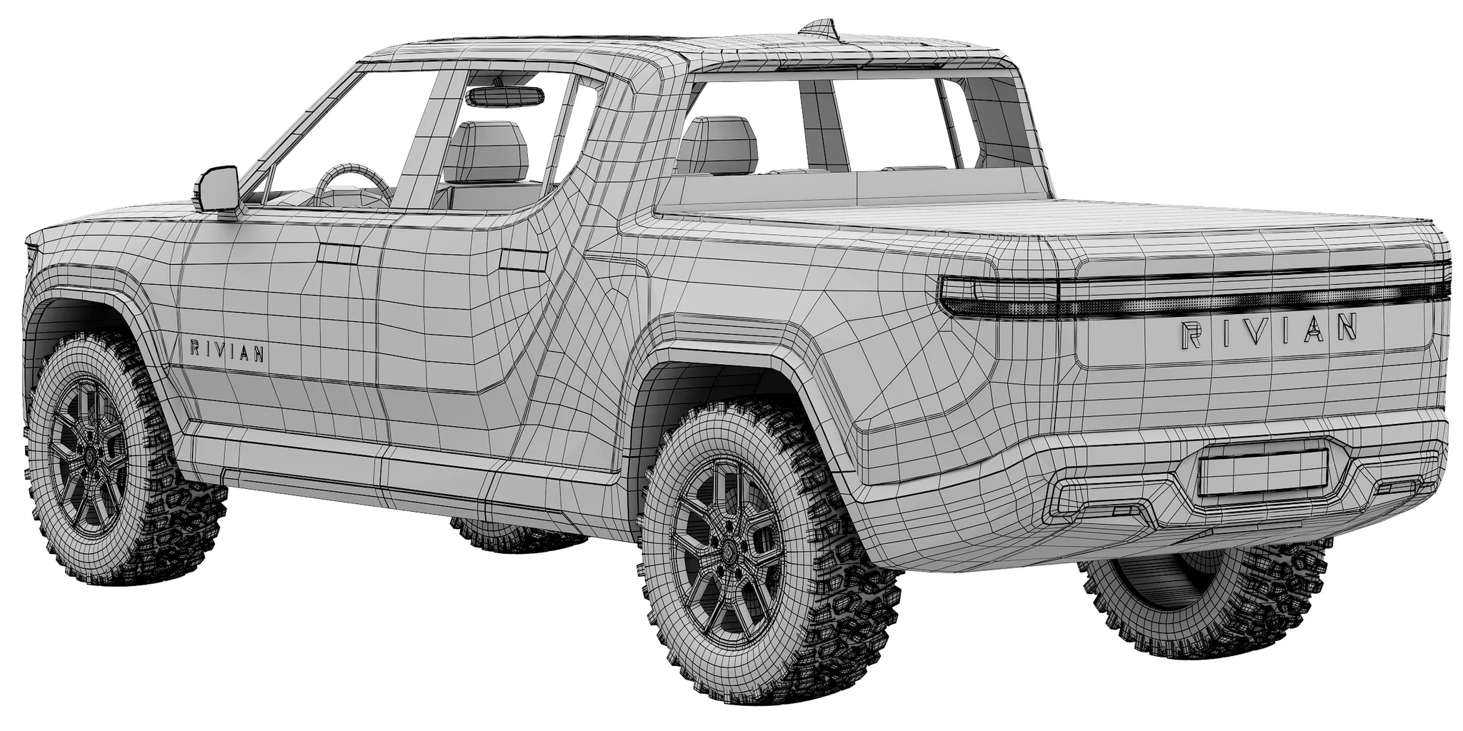 Rivian R1T, 3D model preview 23