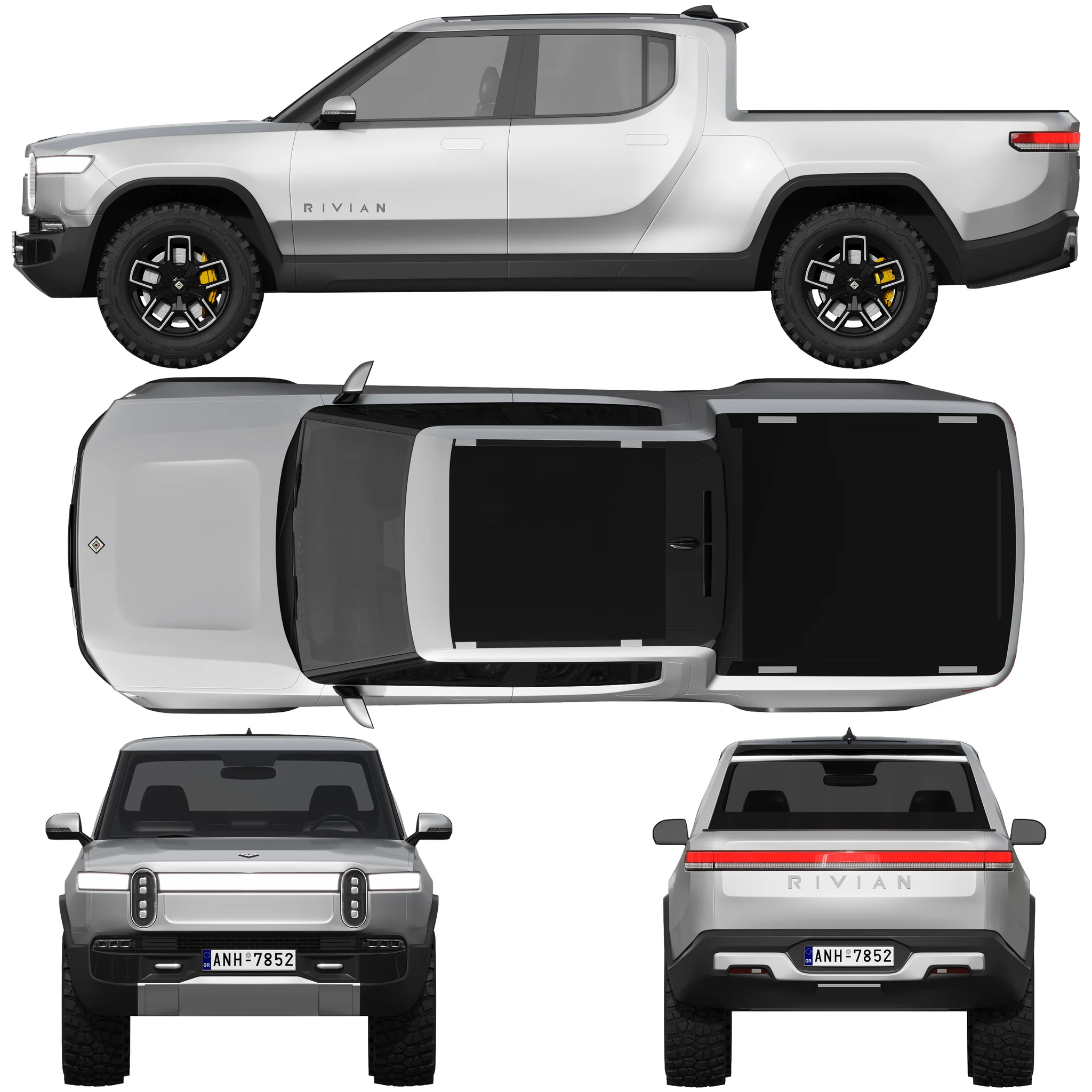 Rivian R1T, 3D model preview 28