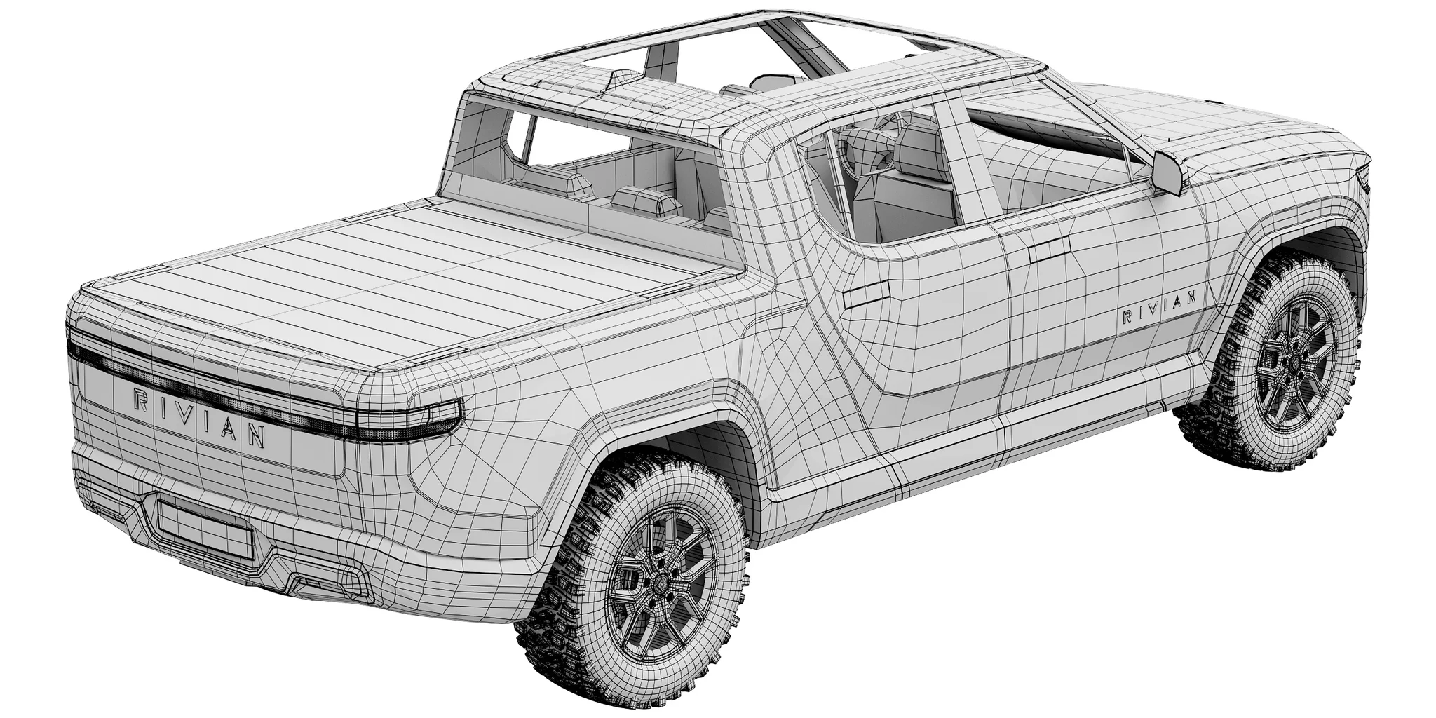 Rivian R1T, 3D model preview 36