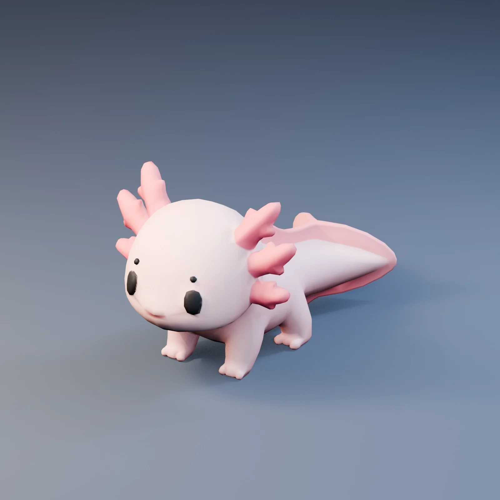 Cute Stylized Low Poly Axolotl