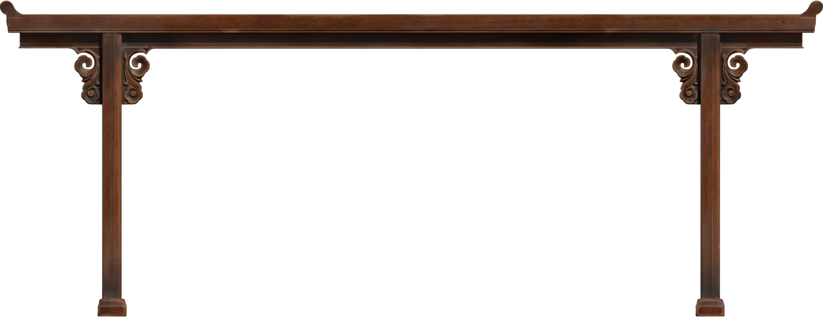 Chinese Altar Console Table with Carved Wood Panels, 3D model preview 2