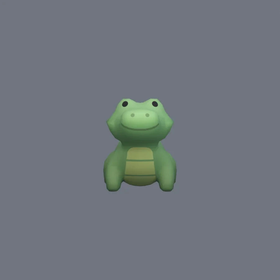 Stylized Animal Crocodile, 3D model preview 1