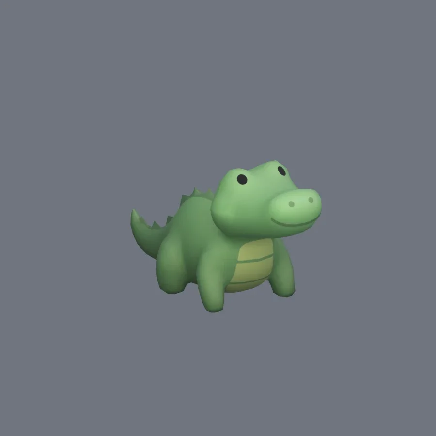 Stylized Animal Crocodile, 3D model preview 2