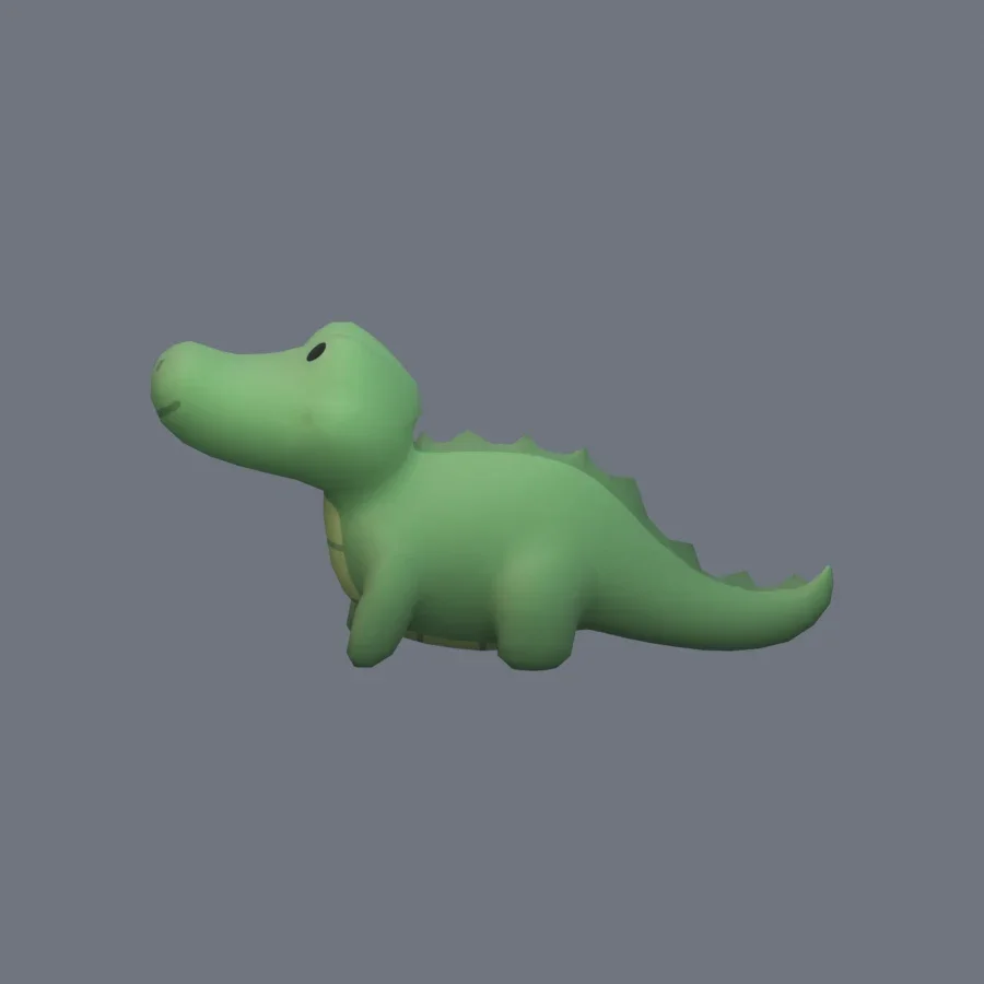 Stylized Animal Crocodile, 3D model preview 3