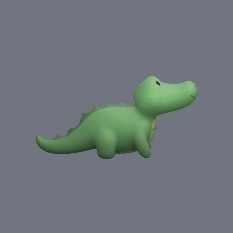 Stylized Animal Crocodile, 3D model preview 5
