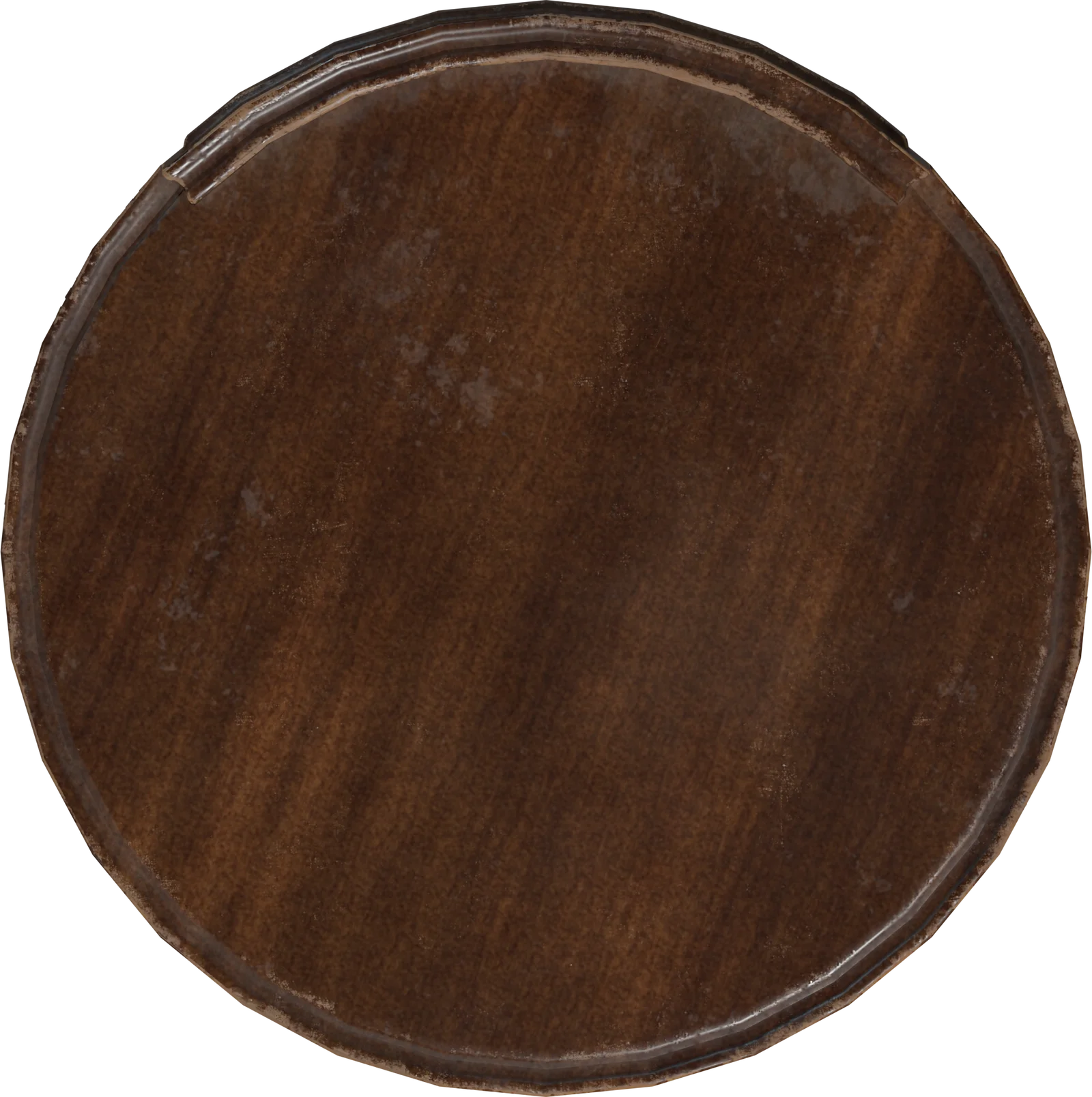 Vintage Round Wooden Bar Stool with Column Legs, 3D model preview 4