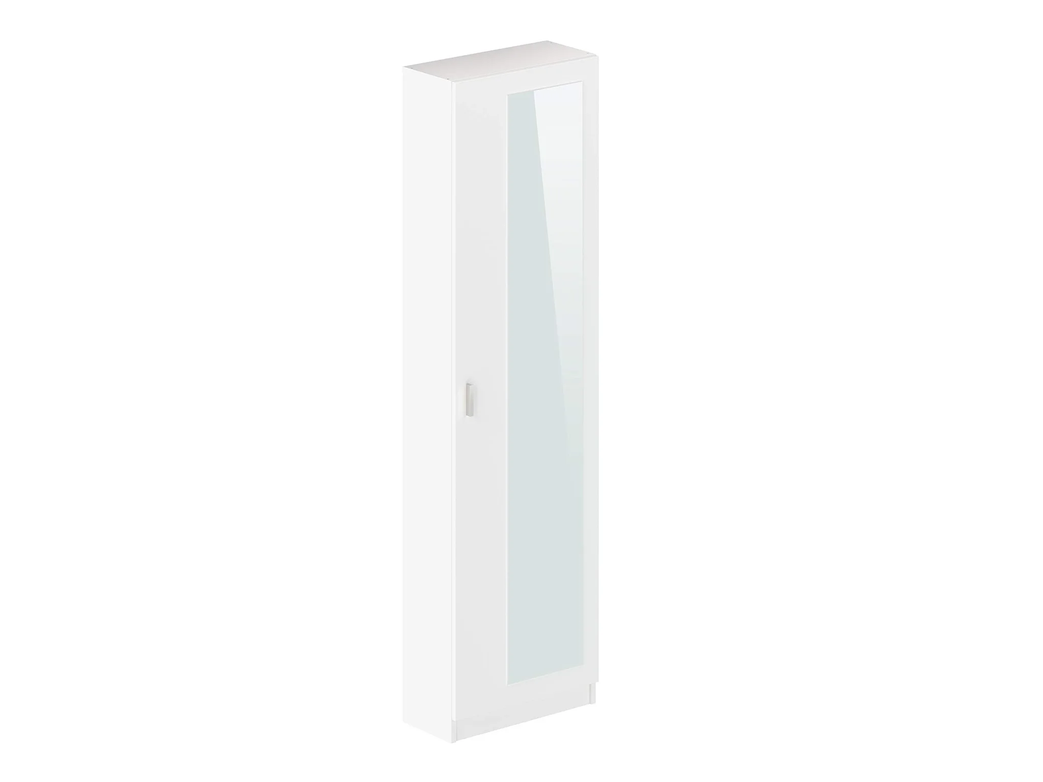 Modern White Shoe Cabinet with Mirror Door