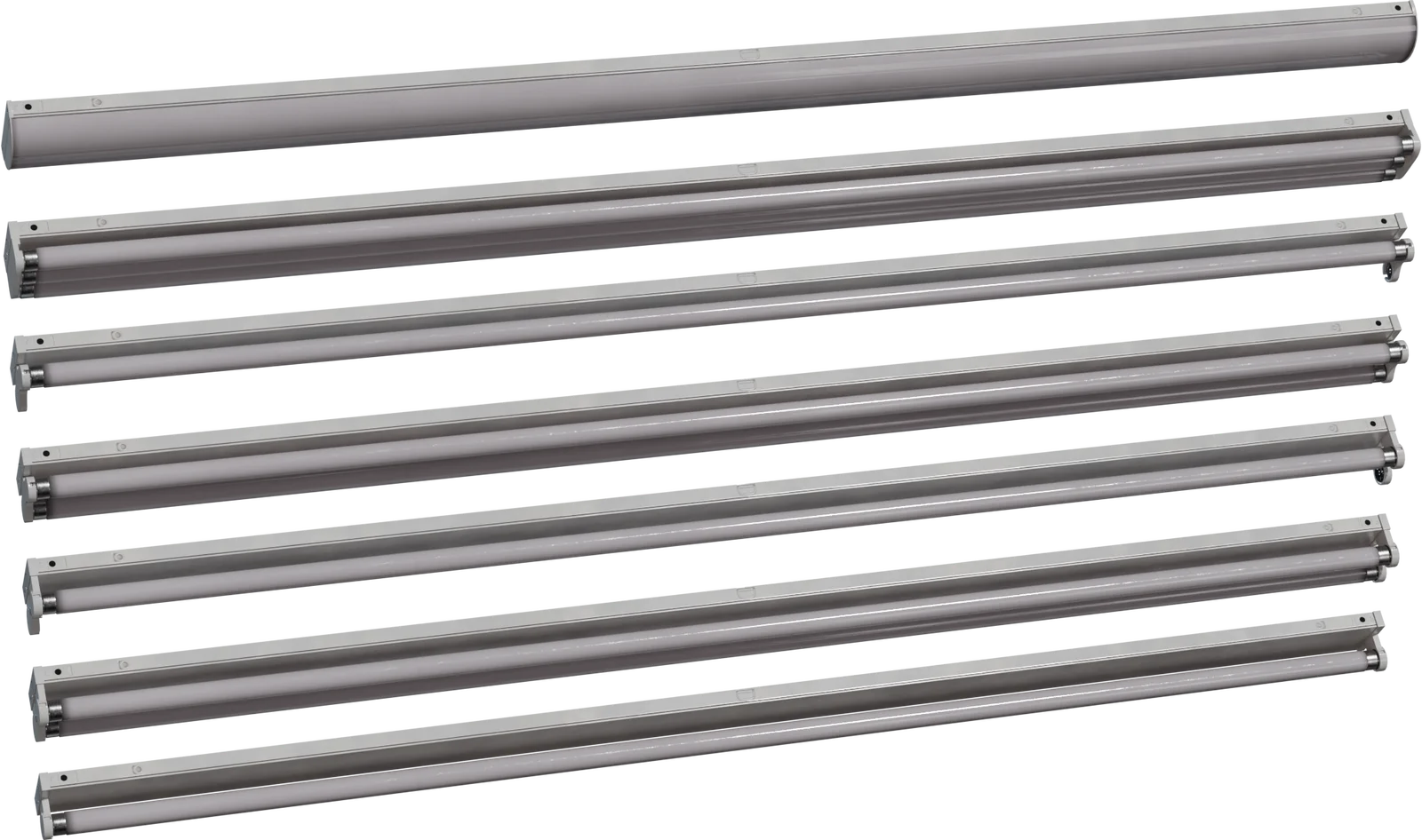 Mounted Fluorescent Strip Light Fixtures Set