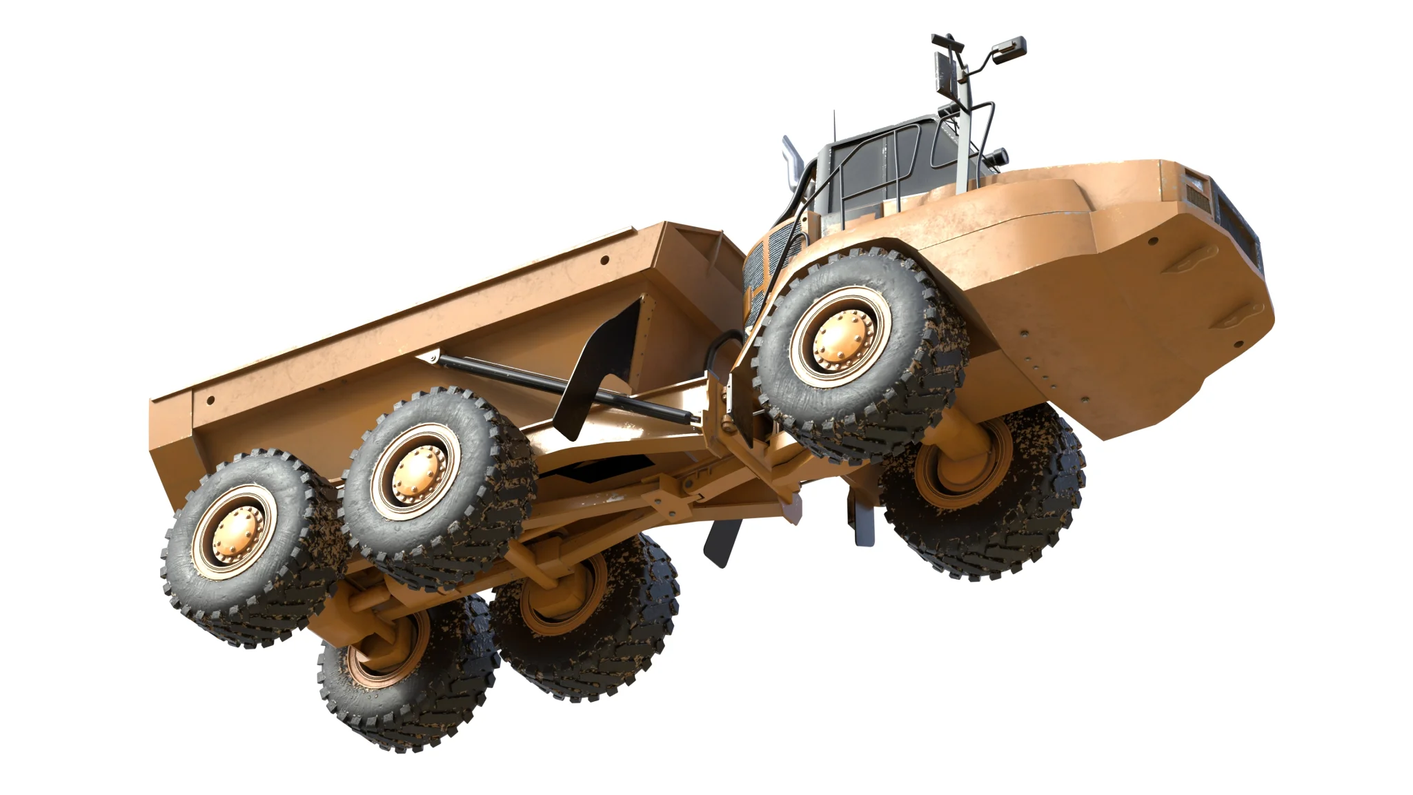 725C2 Three Axle Articulated Truck, 3D model preview 7
