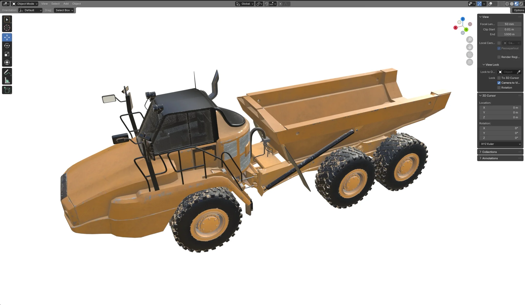 725C2 Three Axle Articulated Truck, 3D model preview 1