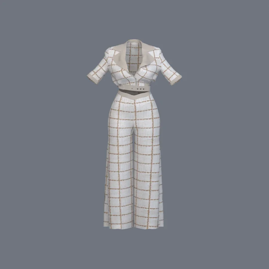 Korean Girl Office Outfit, 3D model preview 1