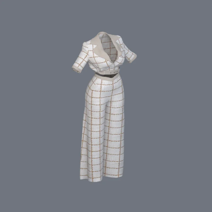 Korean Girl Office Outfit, 3D model preview 2