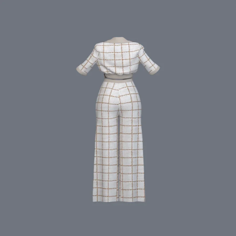 Korean Girl Office Outfit, 3D model preview 4