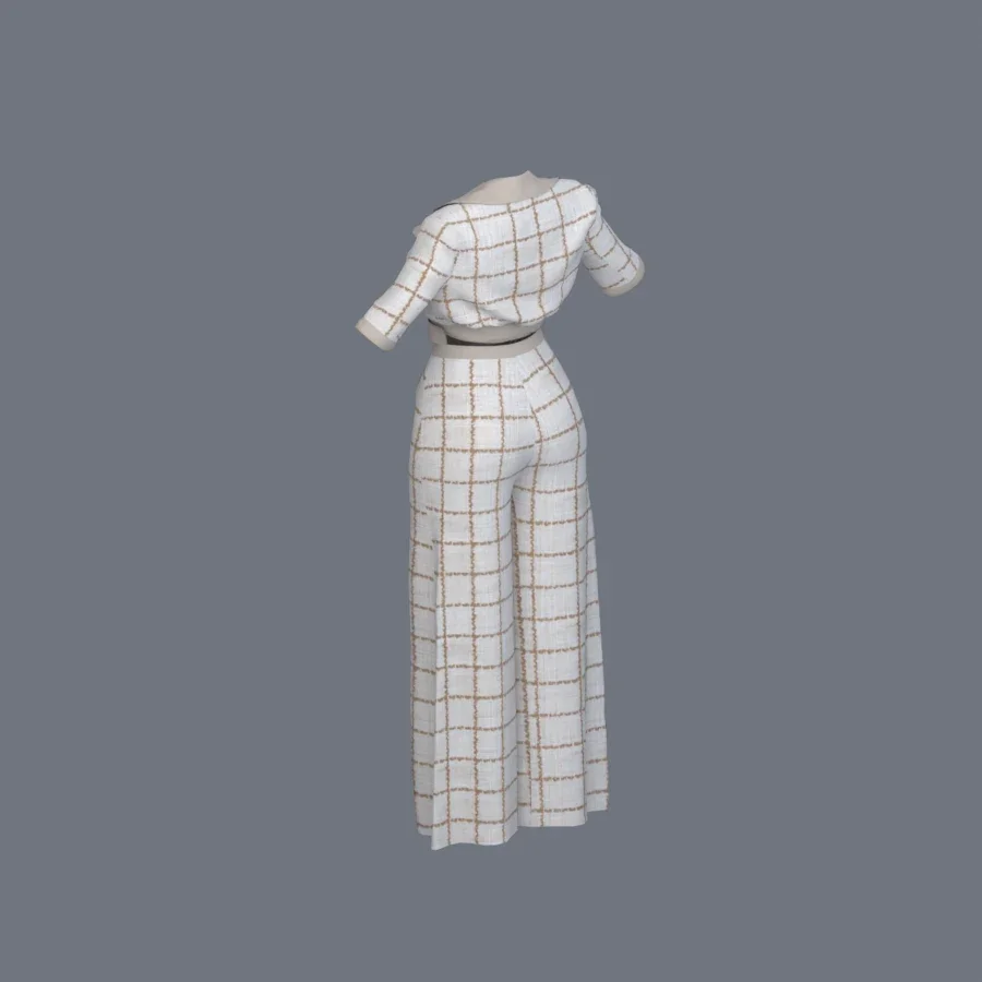 Korean Girl Office Outfit, 3D model preview 6