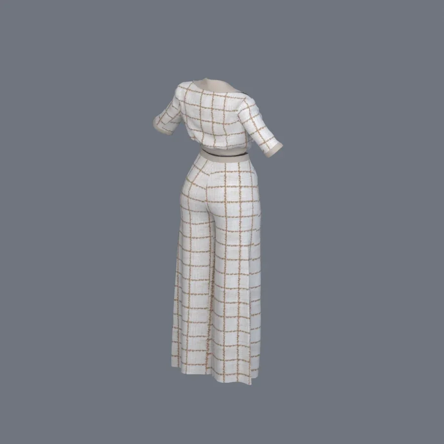 Korean Girl Office Outfit, 3D model preview 7