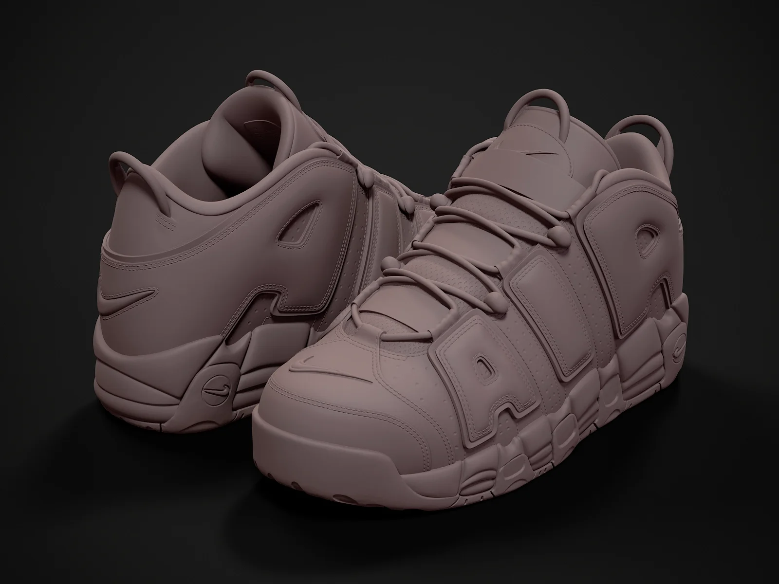 Nike Air More Uptempo'96 (3d print Model), 3D model preview 1