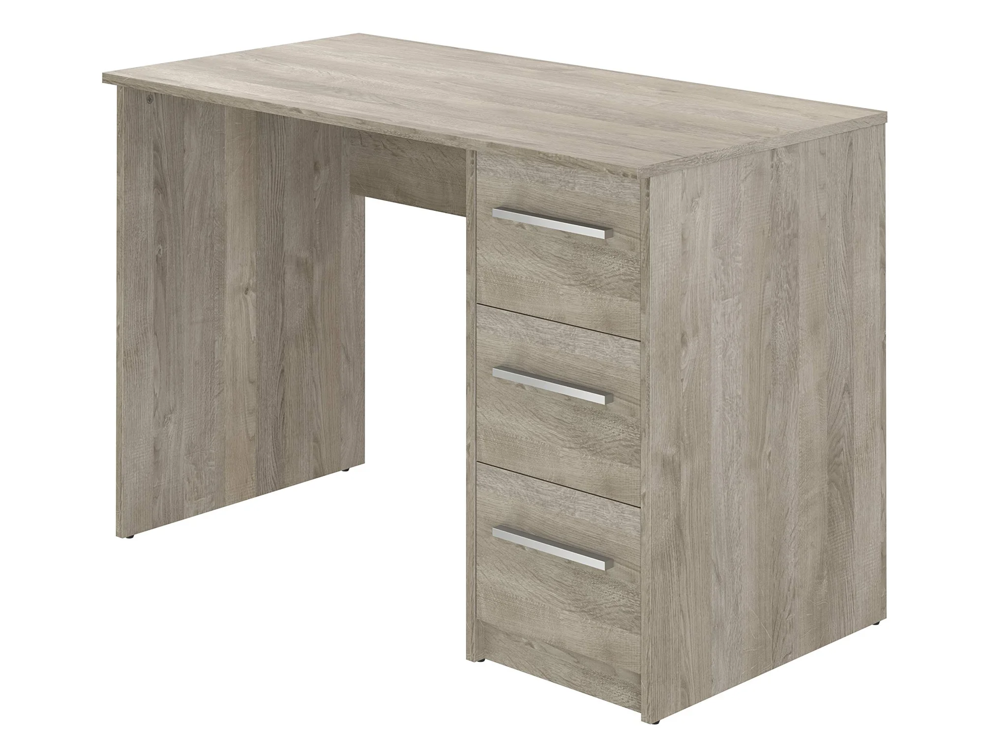Modern Oak Finish Office Desk with 3 Drawers