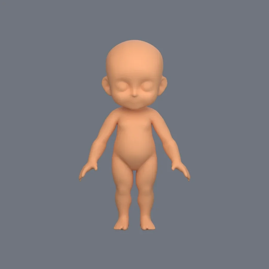 Basemesh Child 6, 3D model preview 1