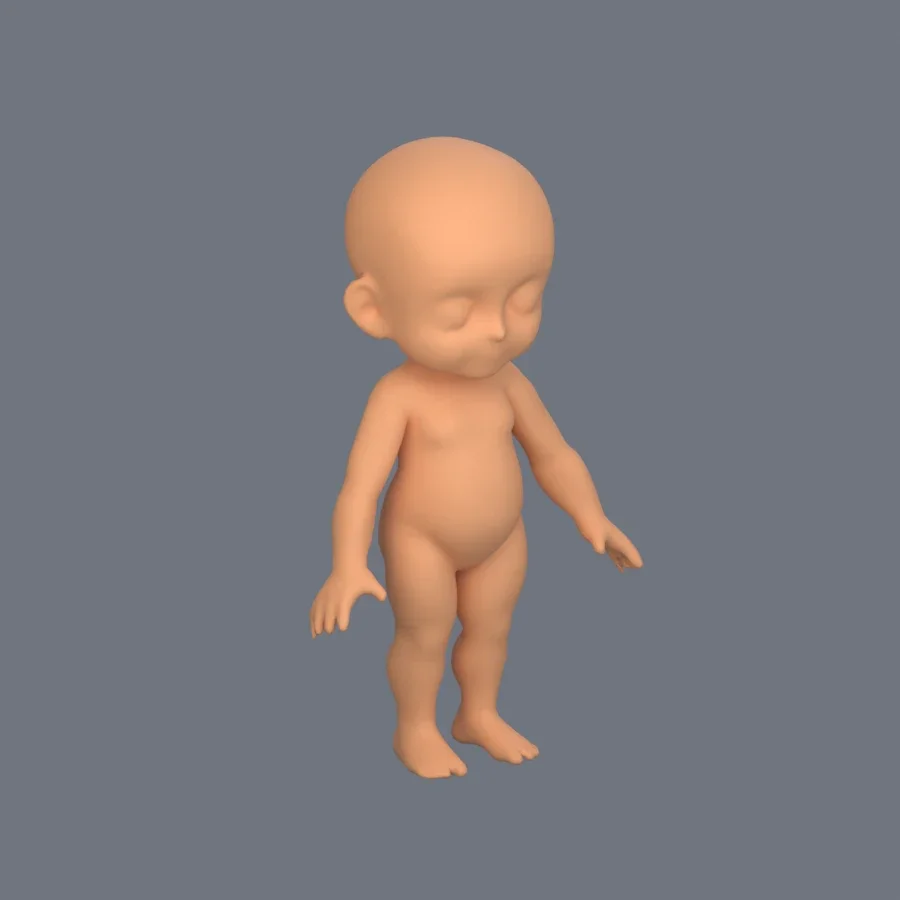 Basemesh Child 6, 3D model preview 2