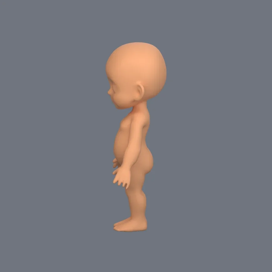 Basemesh Child 6, 3D model preview 3