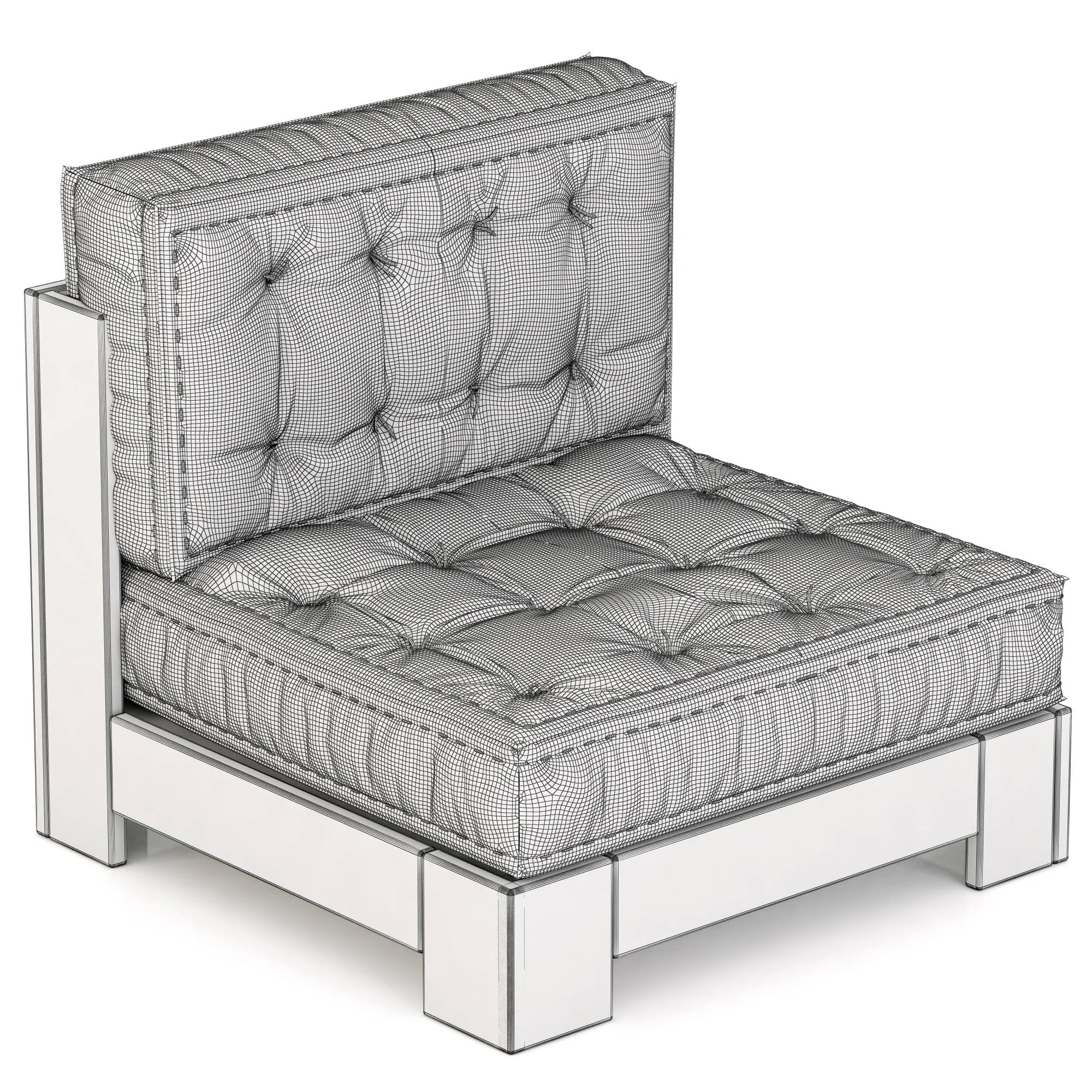RH Teen Callum Armless Chair — 3D model preview 2
