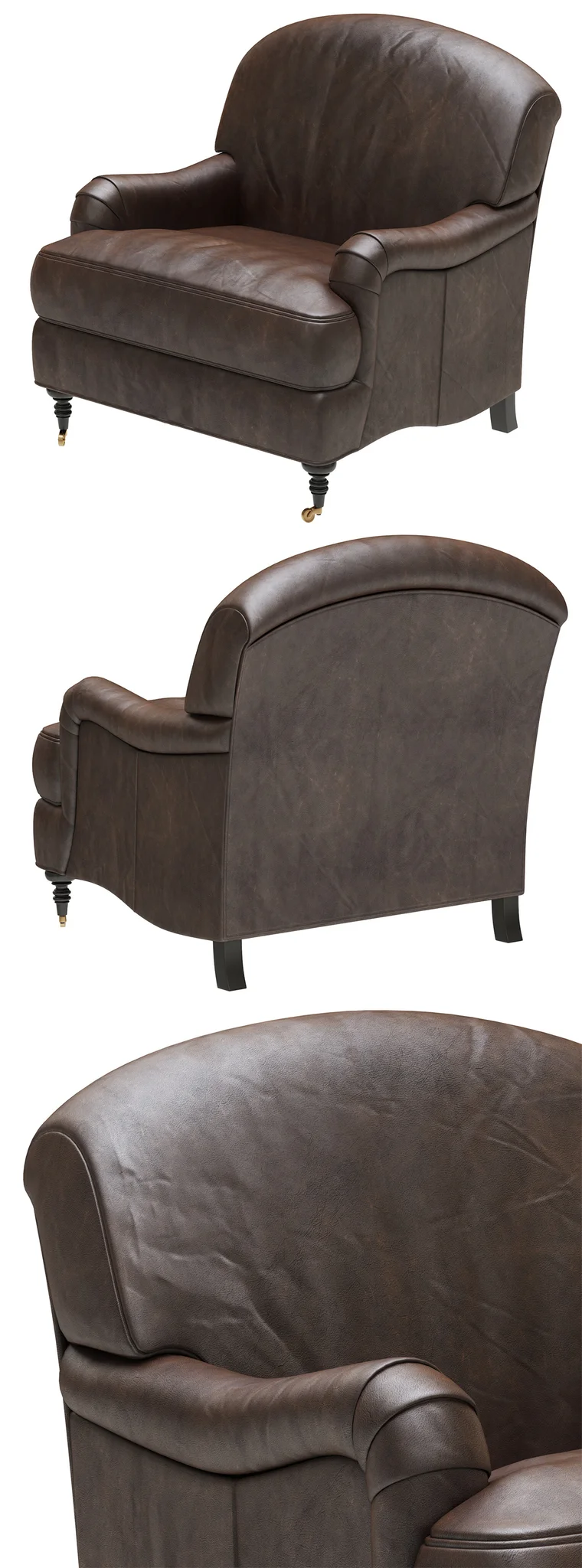 Loft Concept Charming Royal Seat Brown — 3D model preview 4