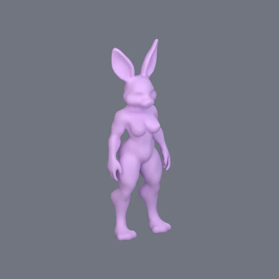 Furry Character Stylized 04, 3D model preview 2