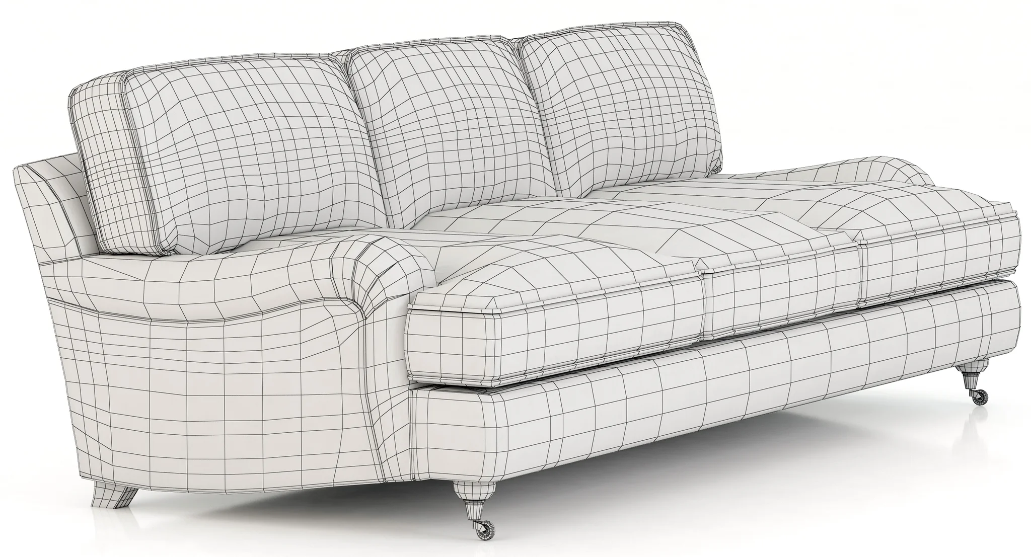 Restoration Hardware English Roll Arm Upholstered Sofa — 3D model preview 3