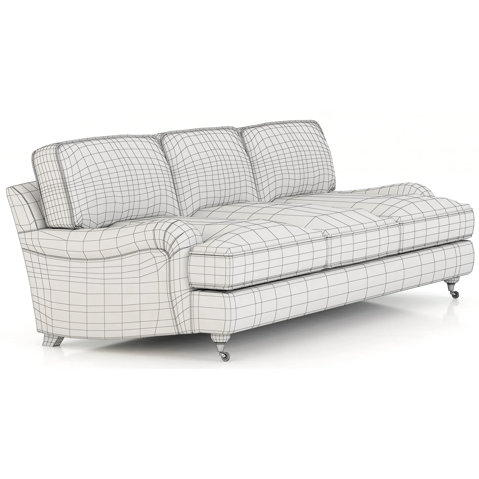 Restoration Hardware English Roll Arm Upholstered Sofa — 3D model preview 4
