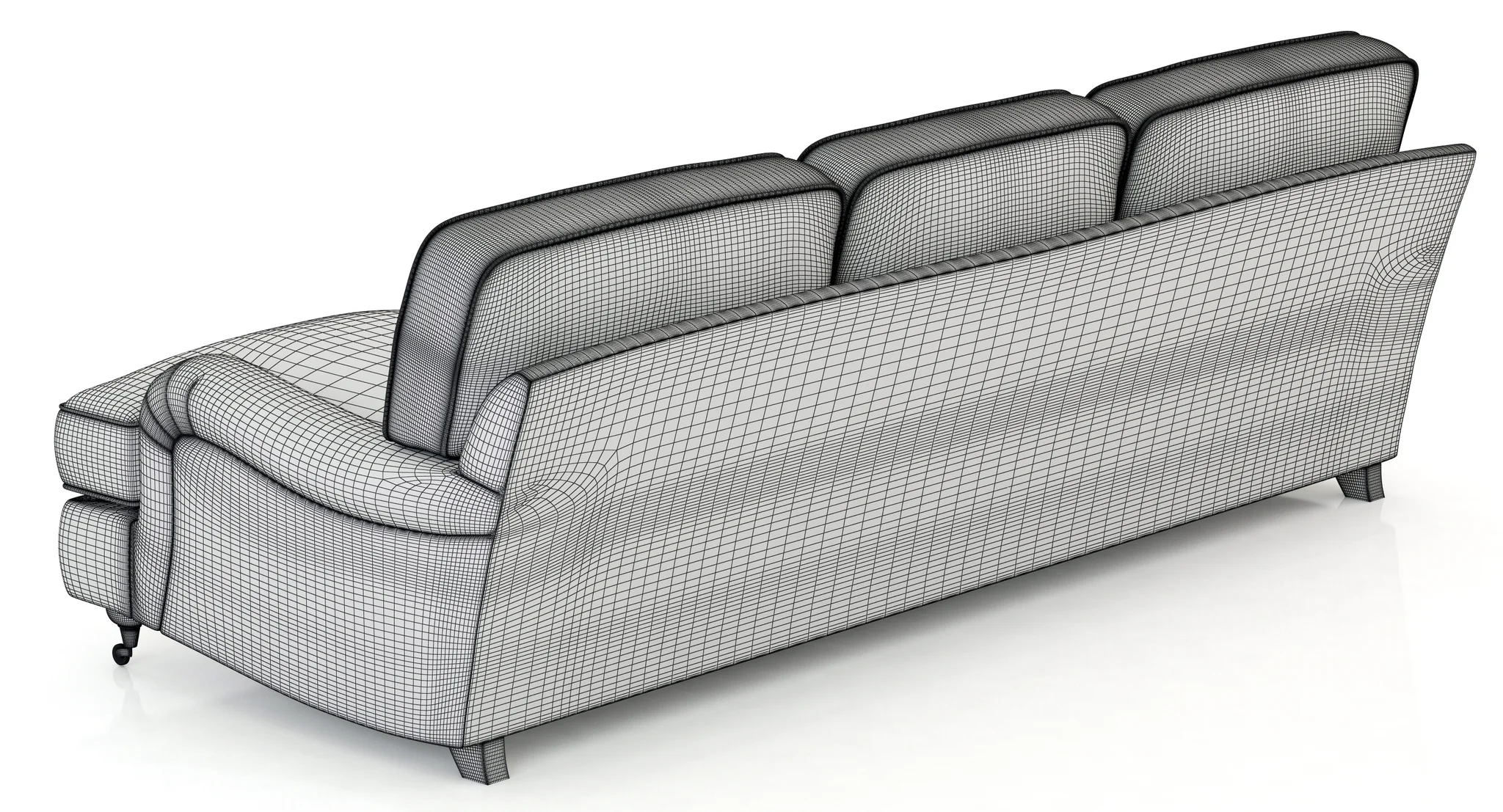 Restoration Hardware English Roll Arm Upholstered Sofa — 3D model preview 7