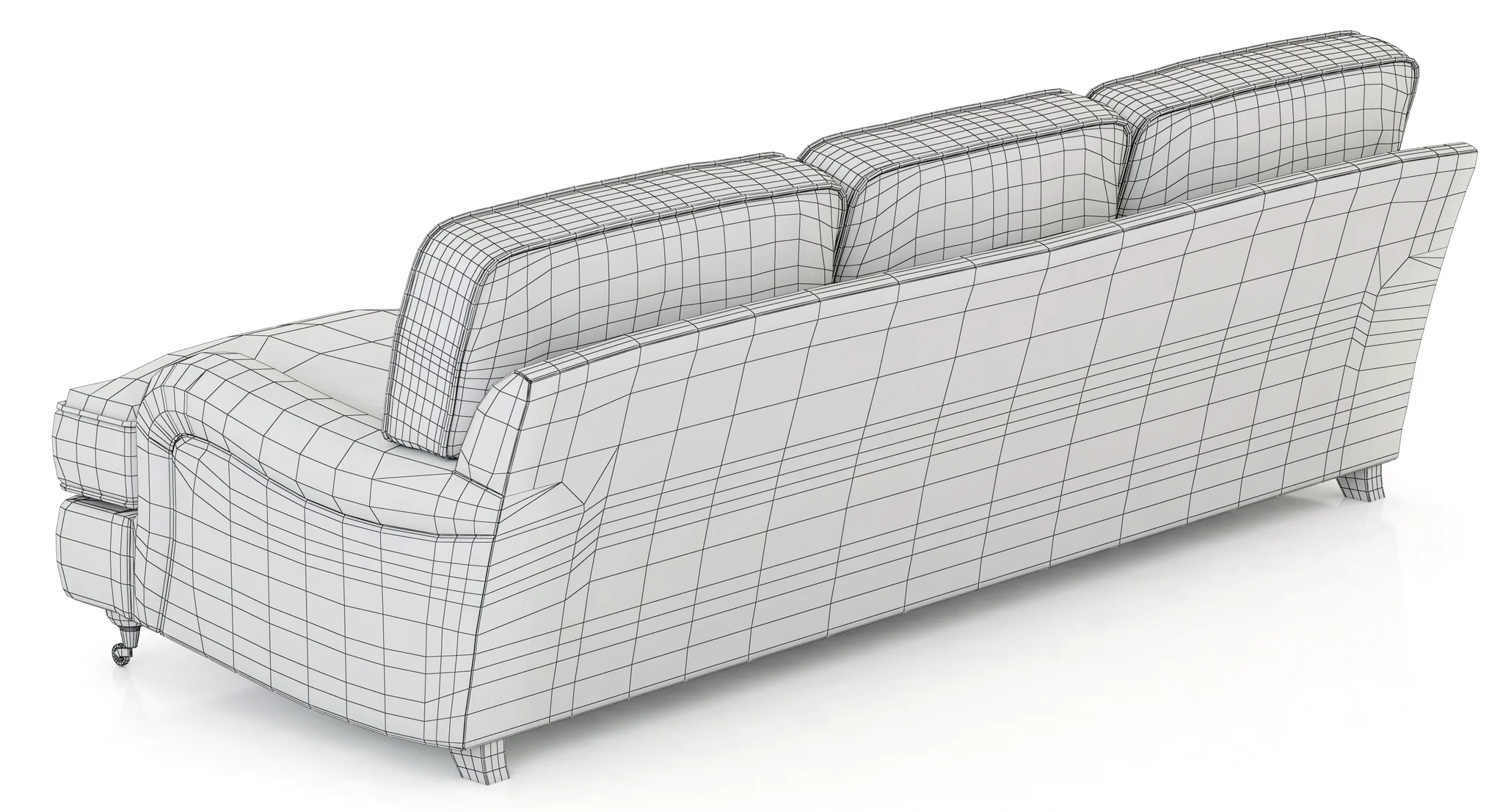 Restoration Hardware English Roll Arm Upholstered Sofa — 3D model preview 8
