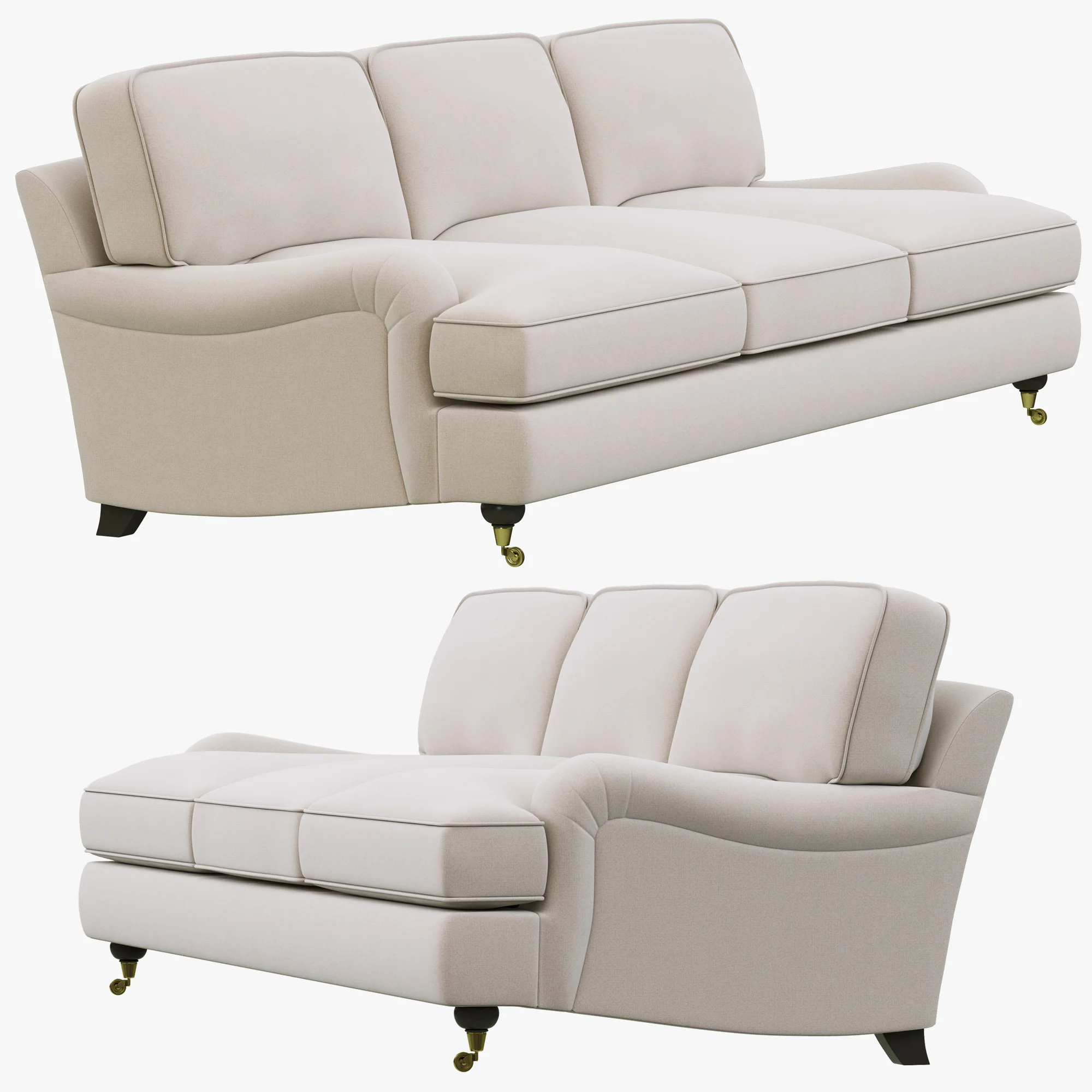 Restoration Hardware English Roll Arm Upholstered Sofa — 3D model preview 11