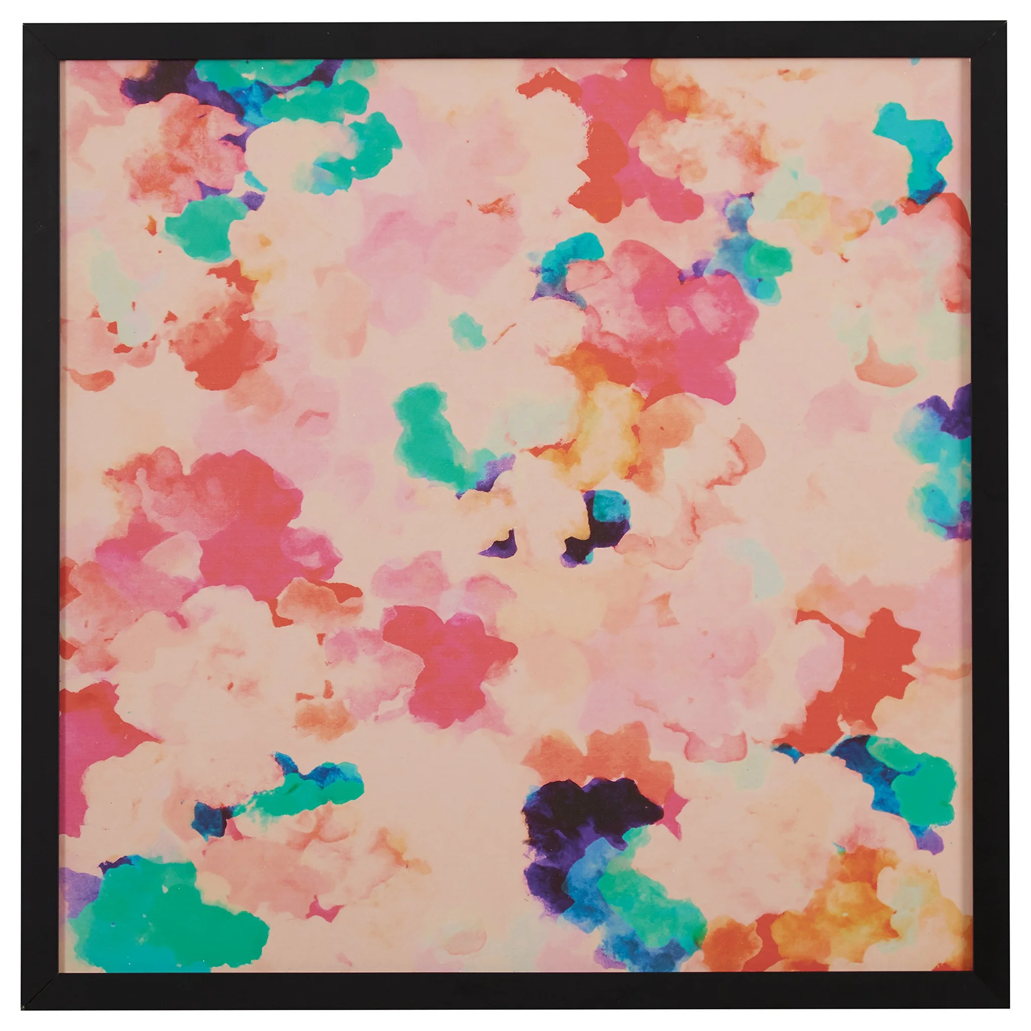 Framed Abstract Watercolor Floral Wall Art Print