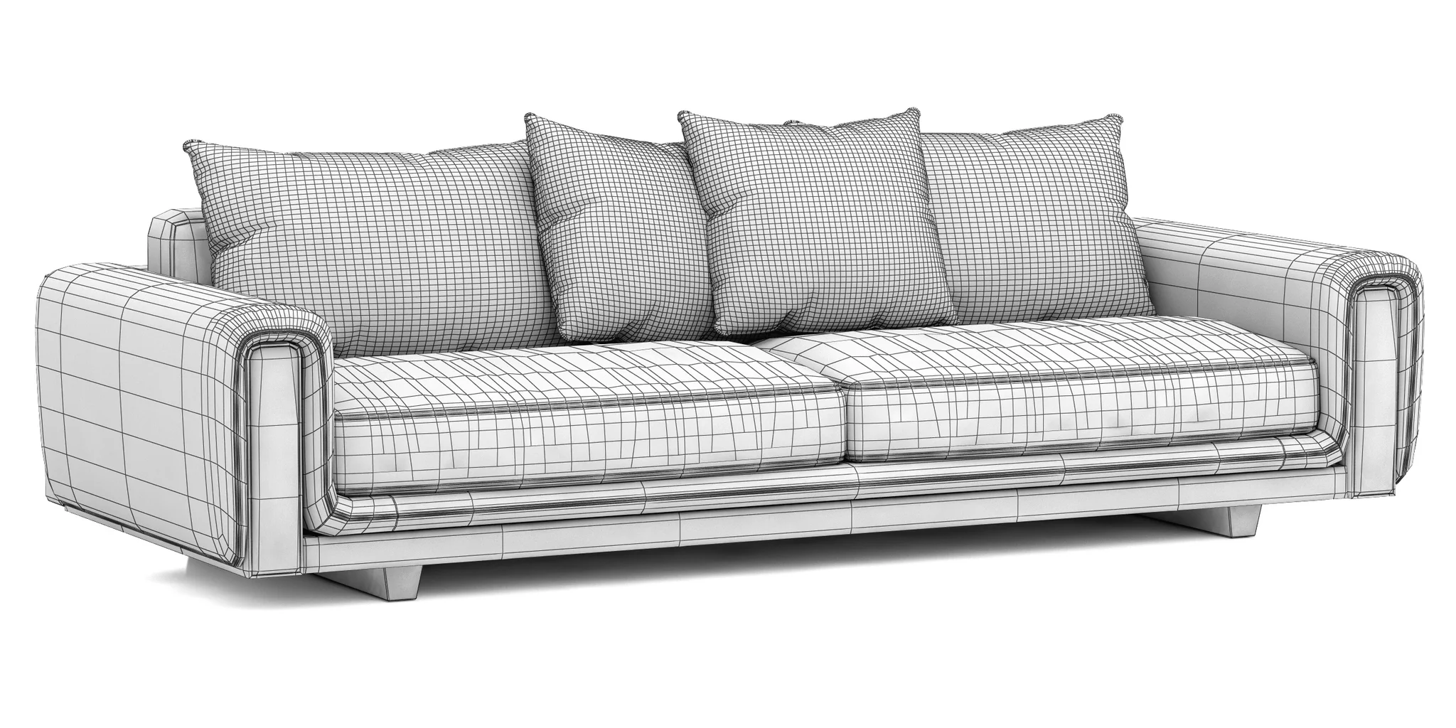 Roche Bobois UNDERLINE 4 Seat Sofa — 3D model preview 9