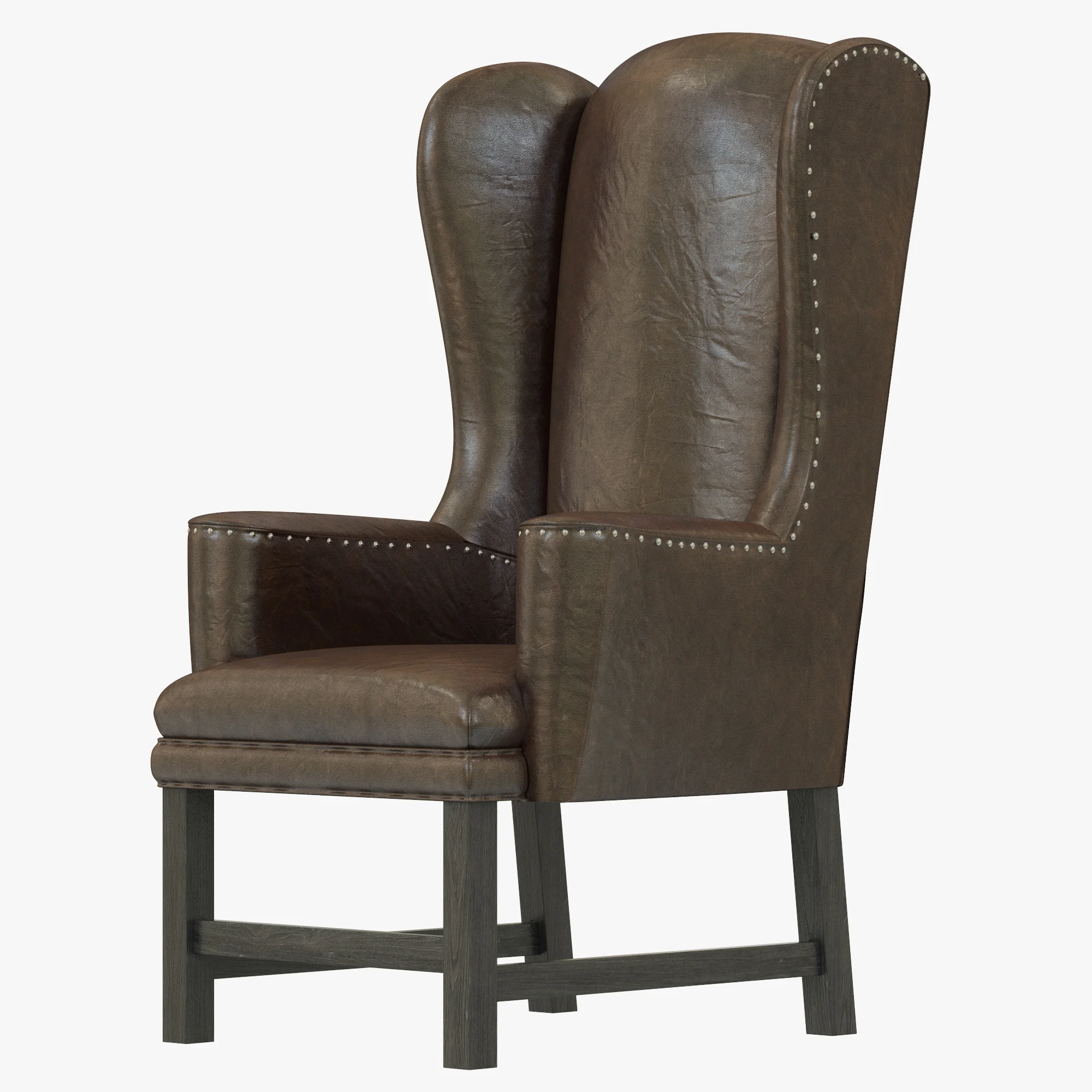 Restoration Hardware Belfort Wingback Leather Armchair
