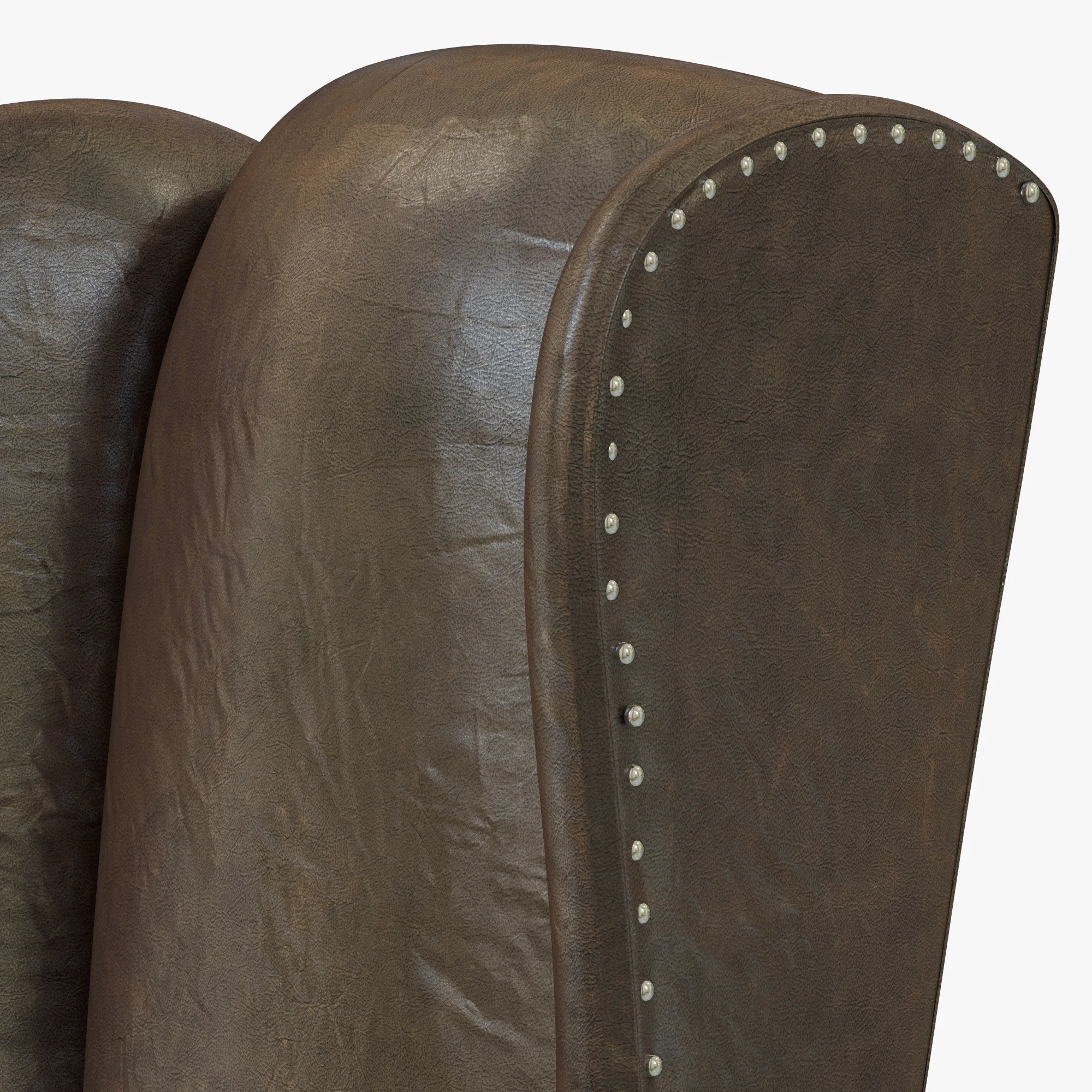 Restoration Hardware Belfort Wingback Leather Armchair — 3D model preview 3
