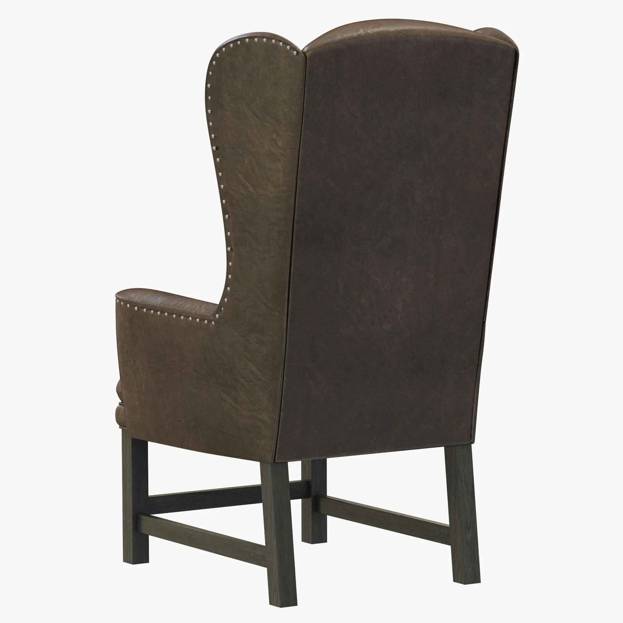 Restoration Hardware Belfort Wingback Leather Armchair — 3D model preview 4